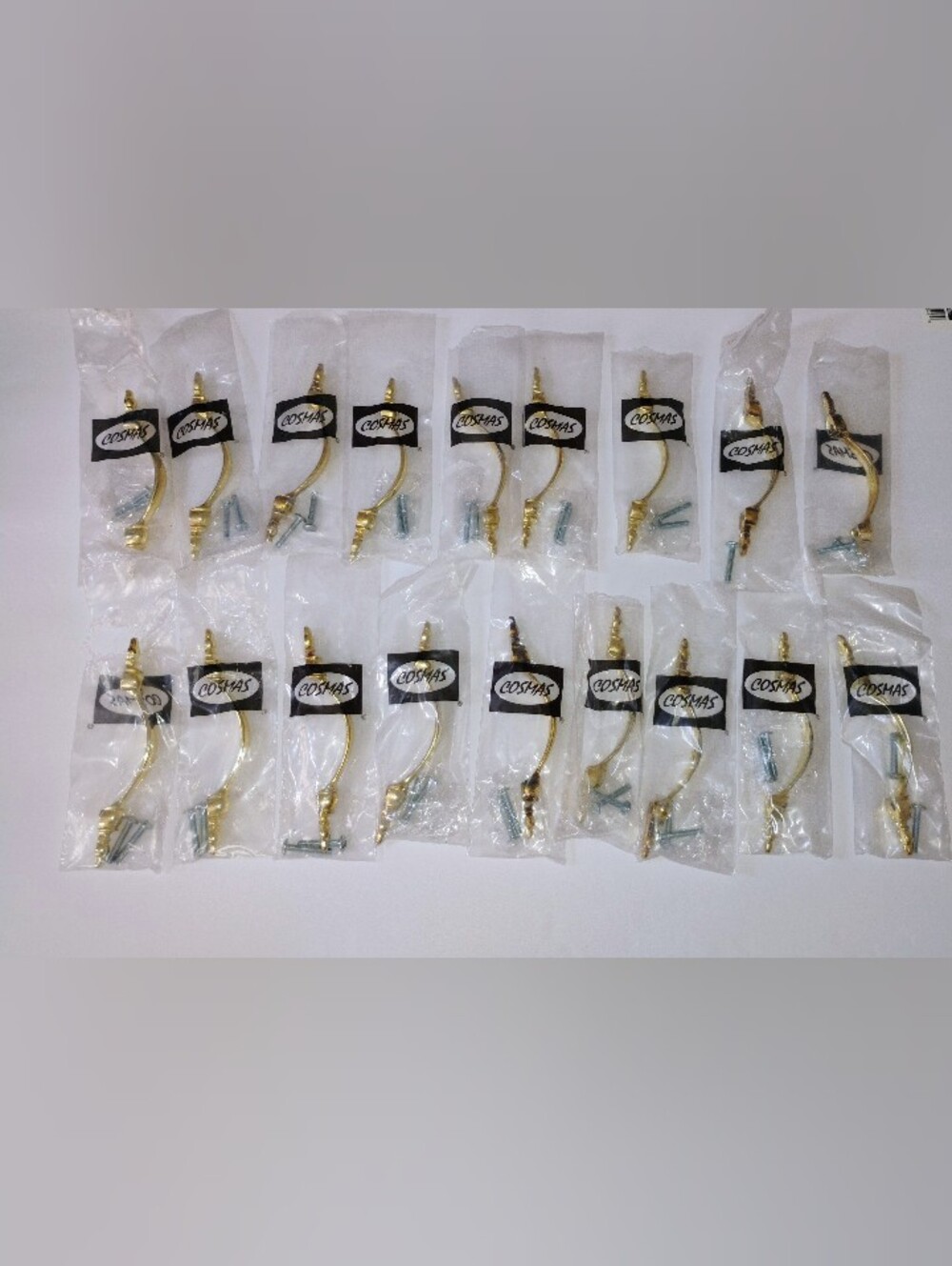 Lot of 18 Cosmas Polished Gold Cabinet Handles Pulls 750-1 3in C-C Ornate